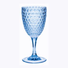 Designer Acrylic Diamond Cut Blue Wine Glasses Set of 4 (12oz), Premium Quality Unbreakable all purpose wine glasses