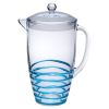 2.5 Quarts Designer Swirl Blue Acrylic Pitcher with Lid, Crystal Clear Break Resistant Premium Acrylic Pitcher for All Purpose BPA Free