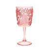 Designer Acrylic Paisley Pink Wine Glasses Set of 4 (13oz), Premium Quality Unbreakable Stemmed Acrylic Wine Glasses for All Purpose Red or White Wine