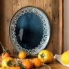 Better Homes & Gardens Teal Medallion Oval Serve Platter