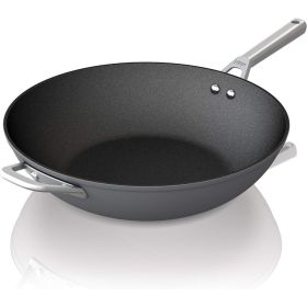 C30928 Foodi NeverStick Premium 11-Inch Wok, Hard-Anodized, Nonstick, Durable & Oven Safe to 500Â°F, Slate Grey