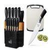 CHUSHIJI Knife set 16 Knife holder set Kitchen knife set Stainless steel knife set with blocks - Knife set Sharpening knife holder set Kitchen scissor