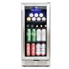 Built-in and Freestanding 15" Mini Beverage Refrigerator/Wine Cabinet, 120 Cans, 34-65¬∞F, Quiet, Adjustable Shelves, LED Lighting, ETL , Touch Contro