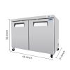 ORIKOOL Commercial 48" Undercounter Refrigerator 11.1 Cu. Ft. Double Door Stainless Steel Commercial Refrigerator