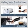 Espresso Machine; 20 bar espresso machine with milk frother for latte; cappuccino; Machiato; for home espresso maker; 1.8L Water Tank; Stainless Steel