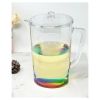 2.75 Quarts Designer Oval Halo Rainbow Acrylic Pitcher with Lid, Crystal Clear Break Resistant Premium Acrylic Pitcher for All Purpose BPA Free