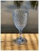 Designer Acrylic Diamond Cut Blue Wine Glasses Set of 4 (12oz), Premium Quality Unbreakable all purpose wine glasses