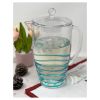 2.5 Quarts Designer Swirl Blue Acrylic Pitcher with Lid, Crystal Clear Break Resistant Premium Acrylic Pitcher for All Purpose BPA Free