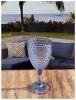 Designer Acrylic Diamond Cut Blue Wine Glasses Set of 4 (12oz), Premium Quality Unbreakable all purpose wine glasses