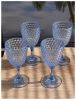 Designer Acrylic Diamond Cut Blue Wine Glasses Set of 4 (12oz), Premium Quality Unbreakable all purpose wine glasses