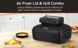 Geek Chef 7 In 1 Smokeless Electric Indoor Grill with Air Fry, Roast, Bake, Portable 2 in 1 Indoor Tabletop Grill & Griddle with Preset Function, Remo