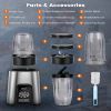 VEWIOR 1000W Smoothie Blender for Shakes and Smoothies; 11 Pieces Personal Blender for Kitchen; 2*23oz+10oz Blender Cups with To-Go Lids for Fruit Veg