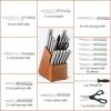 16-Piece Stainless Steel Kitchen Knife Set with Sharpener