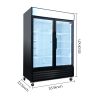 ORIKOOL Commercial Double Glass Door Merchandiser Freezer 1266L Restaurant Freezer ETL Commercial Freezers