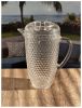 2.5 Quarts Designer Diamond Cut Clear Acrylic Pitcher with Lid, Crystal Clear Break Resistant Premium Acrylic Pitcher for All Purpose BPA Free