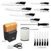 CHUSHIJI Knife set 16 Knife holder set Kitchen knife set Stainless steel knife set with blocks - Knife set Sharpening knife holder set Kitchen scissor