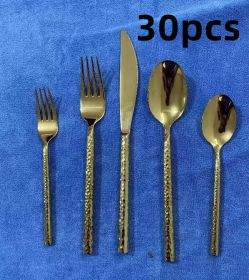 304 Stainless Steel Hotel Steak Knife And Fork Coffee Spoon (Option: Suit-30PCS)