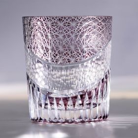 Hand Carved Lead-free Crystal Glass Cup (Option: Purple Mandance Cut Cup)