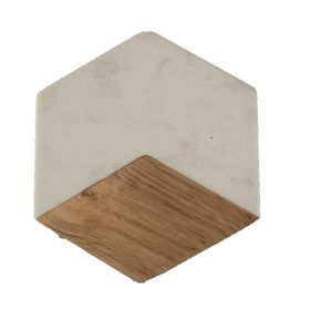 Creative Marble Cup Heat Shielding Coaster (Option: Hexagonal One Fifth White)