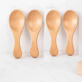 4Pcs Mini Wooden Spoons; Kitchen (Color: Color #2)