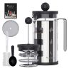 French Press Cafetiere 2 Cups, Stainless Steel Body Shell Coffee Maker- Heat Resistant - Stainless Steel Filter Coffee Press for Coffee Lover (Silver,