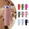 30OZ Straw Insulated Cup With Handle Portable Car Stainless Steel LargeCapacity Travel BPA Free Thermal Mug