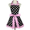 1pc Cute Apron, Retro Polka Dot Aprons, Ruffle Side Vintage Cooking Aprons With Pockets, Adjustable Kitchen Aprons For Women Girls, Waitress Chef, For