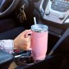 30OZ Straw Insulated Cup With Handle Portable Car Stainless Steel LargeCapacity Travel BPA Free Thermal Mug