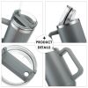 30OZ Straw Insulated Cup With Handle Portable Car Stainless Steel LargeCapacity Travel BPA Free Thermal Mug