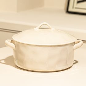 Household Porcelain Soup Bowl With Lid (Option: White Coffee Bowl)