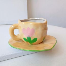 Vintage Floral Afternoon Tea Cup And Saucer Ins (Option: Tulip-260ml)