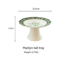 French Court Classical Retro Garden European Ceramic Dinner Plate (Option: Marilyn Goblet Tray)