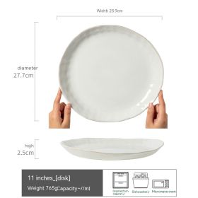 Household Japanese Retro Style Ceramic Bowl (Option: Special Shaped Plate White)