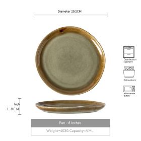 Household Japanese Retro Style Ceramic Bowl (Option: Kiln Baked Plate Dish)