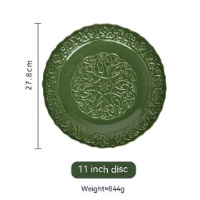 French Court Classical Retro Garden European Ceramic Dinner Plate (Option: 11.5Inch Shallow Plat)