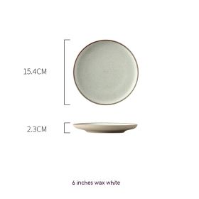 Round Light Plate Dish Western Cuisine Plate Simple Large Ceramic Plate (Option: Style 2)