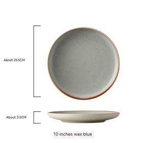 Round Light Plate Dish Western Cuisine Plate Simple Large Ceramic Plate (Option: Style 7)