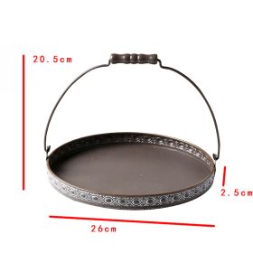 Retro Iron Art Food Tray Round Filming Prop Decoration (Option: Large Size)