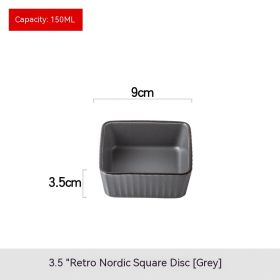 Ceramic Snack Plate Sauce Dipping Cold Dish Seasoning Dish (Option: Square Dish Gray)