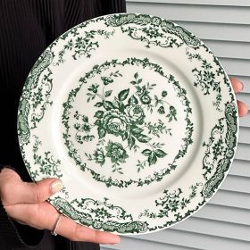 Ceramic Dinner Plate Household Dish (Option: Green-8 Inch Single Pack)