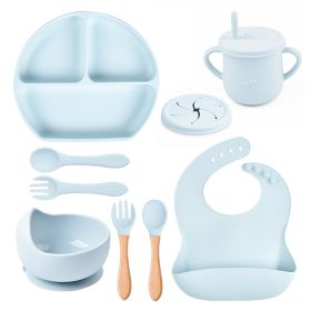 Silicone Solid Color Babies' Tableware Set (Option: Y5-B)