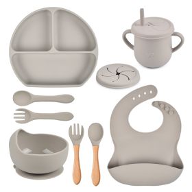 Silicone Solid Color Babies' Tableware Set (Option: Y20-B)