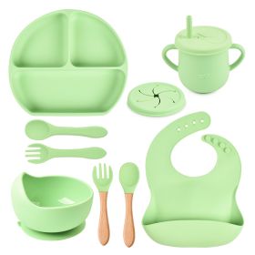 Silicone Solid Color Babies' Tableware Set (Option: Y3-B)