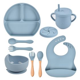 Silicone Solid Color Babies' Tableware Set (Option: Y21-B)