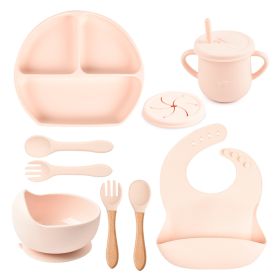 Silicone Solid Color Babies' Tableware Set (Option: Y4-B)