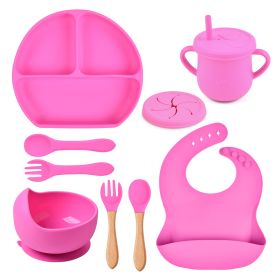 Silicone Solid Color Babies' Tableware Set (Option: Y8-B)