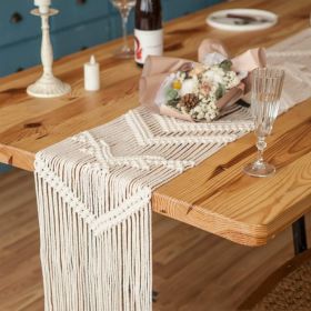 Hand-woven Table Runner Tapestry Living Room Dining (Option: White-30X200cm)