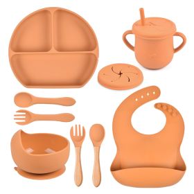 Silicone Solid Color Babies' Tableware Set (Option: Y25-B)