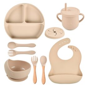 Silicone Solid Color Babies' Tableware Set (Option: Y15-B)