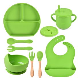 Silicone Solid Color Babies' Tableware Set (Option: Y7-B)